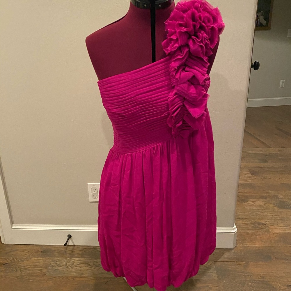Pink one shoulder dress